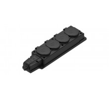 Колодка 4 гнезда 2К+З каучуковая 16А/250В IP44 Чёрная MultiSet  MST4104BK  SE