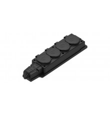 Колодка 4 гнезда 2К+З каучуковая 16А/250В IP44 Чёрная MultiSet  MST4104BK  SE