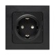 Стокгольм Механизм Розетки 1-местной с/з 16А в/к черный с защ. штор.  EZR16-028-20  EKF PROxima