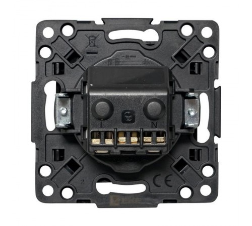 Стокгольм Механизм Розетки 1-местной с/з 16А в/к черный с защ. штор.  EZR16-028-20  EKF PROxima