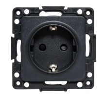 Стокгольм Механизм Розетки 1-местной с/з 16А в/к черный с защ. штор.  EZR16-028-20  EKF PROxima