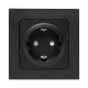 Стокгольм Механизм Розетки 1-местной с/з 16А в/к черный с защ. штор.  EZR16-028-20  EKF PROxima