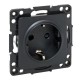 Стокгольм Механизм Розетки 1-местной с/з 16А в/к черный с защ. штор.  EZR16-028-20  EKF PROxima