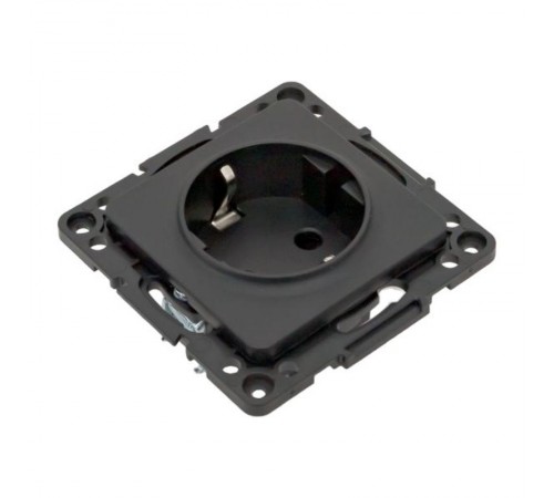 Стокгольм Механизм Розетки 1-местной с/з 16А в/к черный с защ. штор.  EZR16-028-20  EKF PROxima