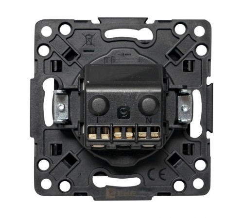 Стокгольм Механизм Розетки 1-местной с/з 16А в/к черный с защ. штор.  EZR16-028-20  EKF PROxima