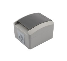 Розетка одноместная (керамика) INDUSTRIAL IP54 с заземлением, о/у, серая  KR-78-0612  Kranz