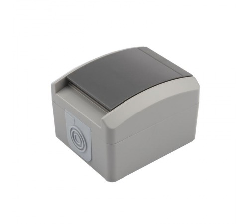 Розетка одноместная (керамика) INDUSTRIAL IP54 с заземлением, о/у, серая  KR-78-0612  Kranz