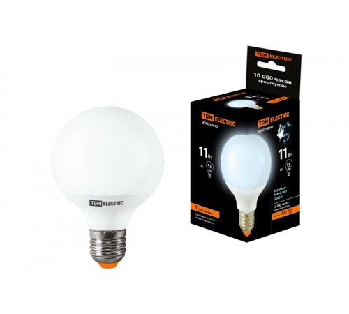 Лампа энергосберегающая КЛЛ  11Вт Е27 840 шарообразная G55  SQ0323-0162  TDM