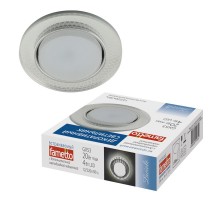 Светильник декор.встр Luciole DLS-L156 GX53 GLASSY/CLEAR 3D GX53 доп.LED подсветка 4Вт металл/стекл. зерк./прозр, эфф. 3D.  UL-00005321  Fametto