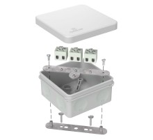 Коробка огнестойкая для о/п двухкомпонентная 60-0210-FR2.5-6 Е15-Е120 RAL7035 80х80х40 серая  60-0210-7035-FR2.5-6  Промрукав