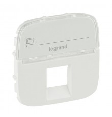 Valena ALLURE Белый Накладка розетки ТЛФ/комп 1-ой с полем для надписи  755475  Legrand