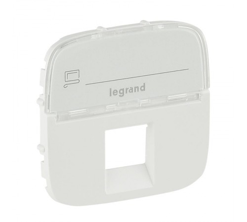 Valena ALLURE Белый Накладка розетки ТЛФ/комп 1-ой с полем для надписи  755475  Legrand