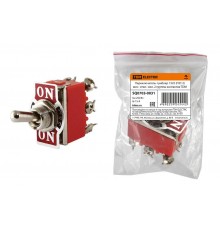 Переключатель-тумблер 1322 (П2Т-2) вкл.- откл.- вкл. 2 группы контактов  SQ0703-0031  TDM