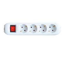 Колодка 4GS-SMART четырехместная с выключателем 16А с заземлением 5440  4690612010496  IN HOME