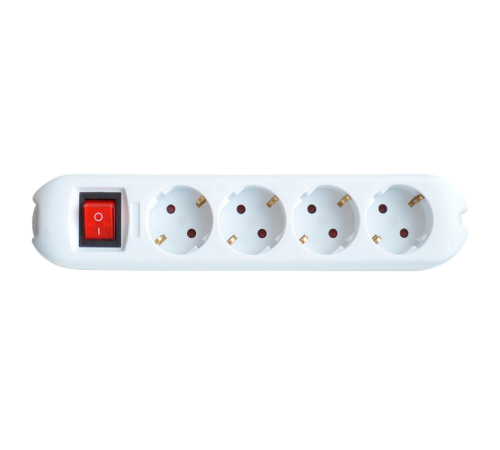 Колодка 4GS-SMART четырехместная с выключателем 16А с заземлением 5440  4690612010496  IN HOME