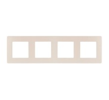 Рамка для розеток и выключателей серия 12 12-5104-02 на 4 поста, сатин, слоновая кость  Б0052530  ЭРА