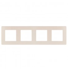 Рамка для розеток и выключателей серия 12 12-5104-02 на 4 поста, сатин, слоновая кость  Б0052530  ЭРА