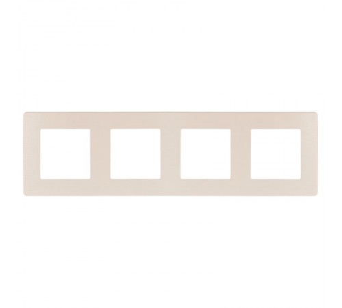 Рамка для розеток и выключателей серия 12 12-5104-02 на 4 поста, сатин, слоновая кость  Б0052530  ЭРА