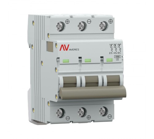 Выключатель автоматический AV-10 DC 3P 40A (C) 10kA  AVERES mcb10-DC-3-40C-av EKF