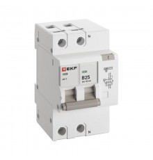 Дифференциальный автомат АД-2 25А/30мА (х-ка В, АС, электронный) 6кА EKF PROxima  DA2-6-25B-30-pro  EKF