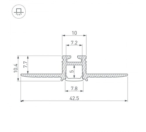 Профиль PIK-F-HIDE-2000 (arlight, Алюминий)  030563  Arlight