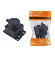 Розетка настенная с заглушкой каучук 2Р+РЕ 16А 250В IP44   SQ0612-0003  TDM
