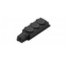 Колодка 3 гнезда 2К+З каучуковая 16А/250В IP44 Чёрная MultiSet  MST4103BK  SE