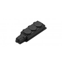Колодка 3 гнезда 2К+З каучуковая 16А/250В IP44 Чёрная MultiSet  MST4103BK  SE