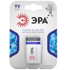 Батарейка щелочная (алкалиновая)  6LR61-1BL (12/96/6144) (Крона)   C0038445  ЭРА