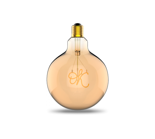 Лампа светодиодная LED Filament G125 OK E27 2,5W Golden 200lm 2000K 1/20  176802003  Gauss