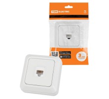 Розетка компьютерная (RJ-45) открытой установки IP20, белая "Ладога"  SQ1801-0114  TDM