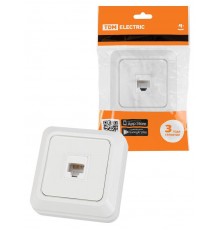 Розетка компьютерная (RJ-45) открытой установки IP20, белая "Ладога"  SQ1801-0114  TDM