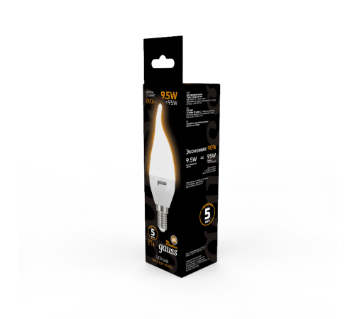 Лампа светодиодная Gauss LED Свеча на ветру E14 9.5W 890lm 3000K  104101110  Gauss