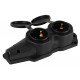 Колодка  KX-2e-B-IP44 каучуковая с заземлением 2 розетки 16A IP44 черная  Б0068451  ЭРА