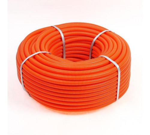 Труба гофрированная из ПНД с зондом  20 мм, оранжевая (100 м/уп.)  28-0020-5  Rexant