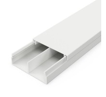 Кабель-канал белый 30х10 мм с перегородкой (64 м/уп) 2-й замок в п/э  PR03.0240  Промрукав