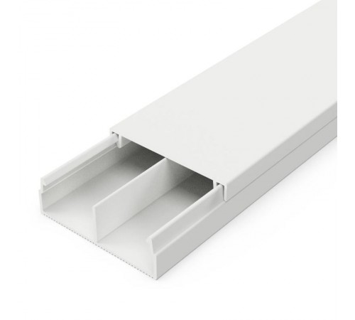 Кабель-канал белый 30х10 мм с перегородкой (64 м/уп) 2-й замок в п/э  PR03.0240  Промрукав