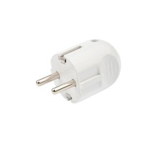 Вилка Евро прямая с з/к 16А белая  16-0732  REXANT