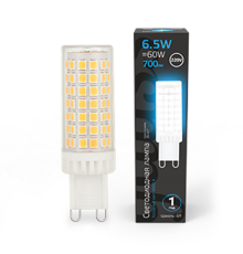 Лампа светодиодная G9 AC185-265V 6,5W 700lm 6500K керамика LED 1/10/200  107309306  Gauss