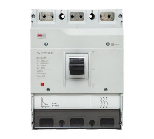 Выключатель автоматический AV POWER-4/3 630А 100kA TR AVERES  mccb-43-630H-TR-av  EKF