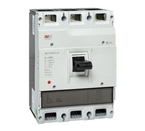 Выключатель автоматический AV POWER-4/3 630А 100kA TR AVERES  mccb-43-630H-TR-av  EKF