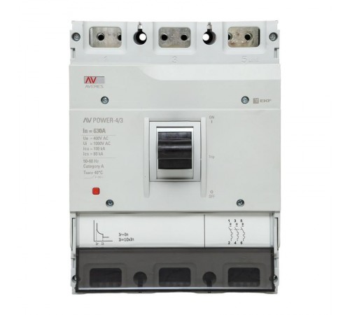Выключатель автоматический AV POWER-4/3 630А 100kA TR AVERES  mccb-43-630H-TR-av  EKF