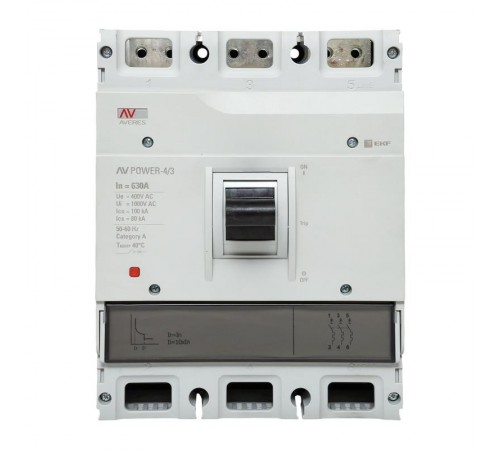 Выключатель автоматический AV POWER-4/3 630А 100kA TR AVERES  mccb-43-630H-TR-av  EKF