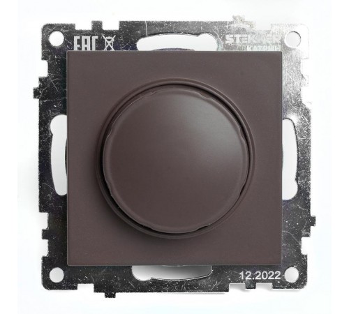 Выключатель диммирующий TRIAC (механизм) 250В, 500W, серия Катрин, GLS10-7106-04, шоколад  49017  STEKKER