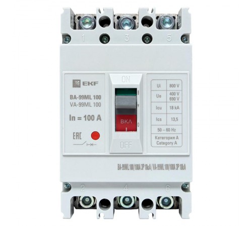 Выключатель автоматический ВА-99М 100/100А 3P 18кА EKF Basic  mccb99-100-100mI  EKF