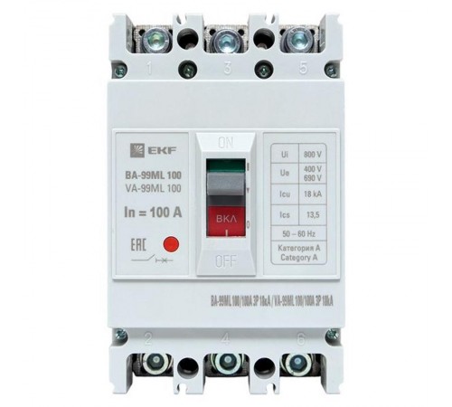Выключатель автоматический ВА-99М 100/100А 3P 18кА EKF Basic  mccb99-100-100mI  EKF