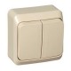 Этюд Кремовый О/У Выключатель 2-клавишный  BA10-002K  SE