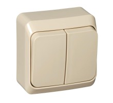 Этюд Кремовый О/У Выключатель 2-клавишный  BA10-002K  SE