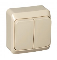 Этюд Кремовый О/У Выключатель 2-клавишный  BA10-002K  SE
