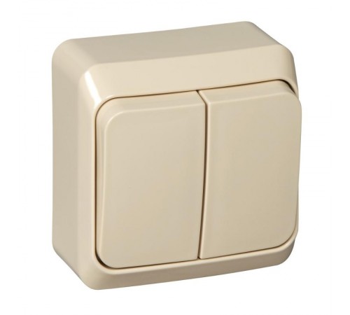 Этюд Кремовый О/У Выключатель 2-клавишный  BA10-002K  SE